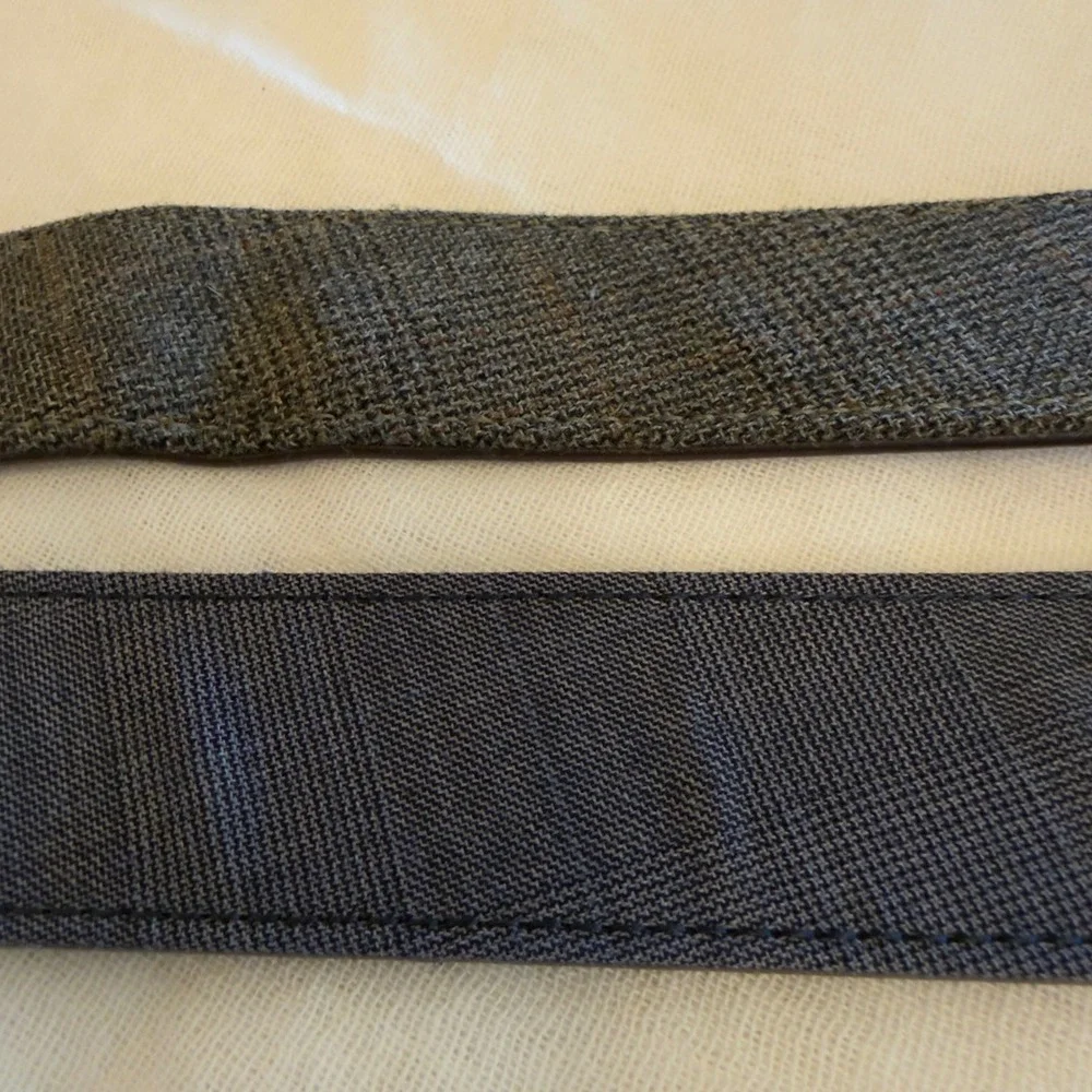 The‎ Tie Bar Mens Belt Lot 2 Suede Leather Wool Fabric Trim Grey Navy Size Small